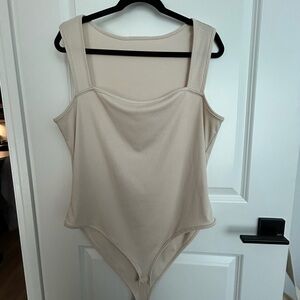 NWOT Cream Square Neck Bodysuit